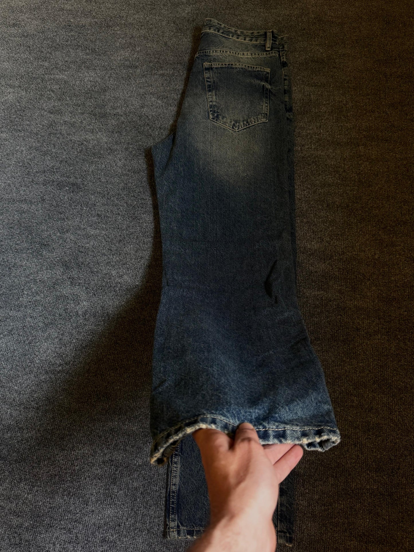 Jean bleu délavé droite (style vintage)