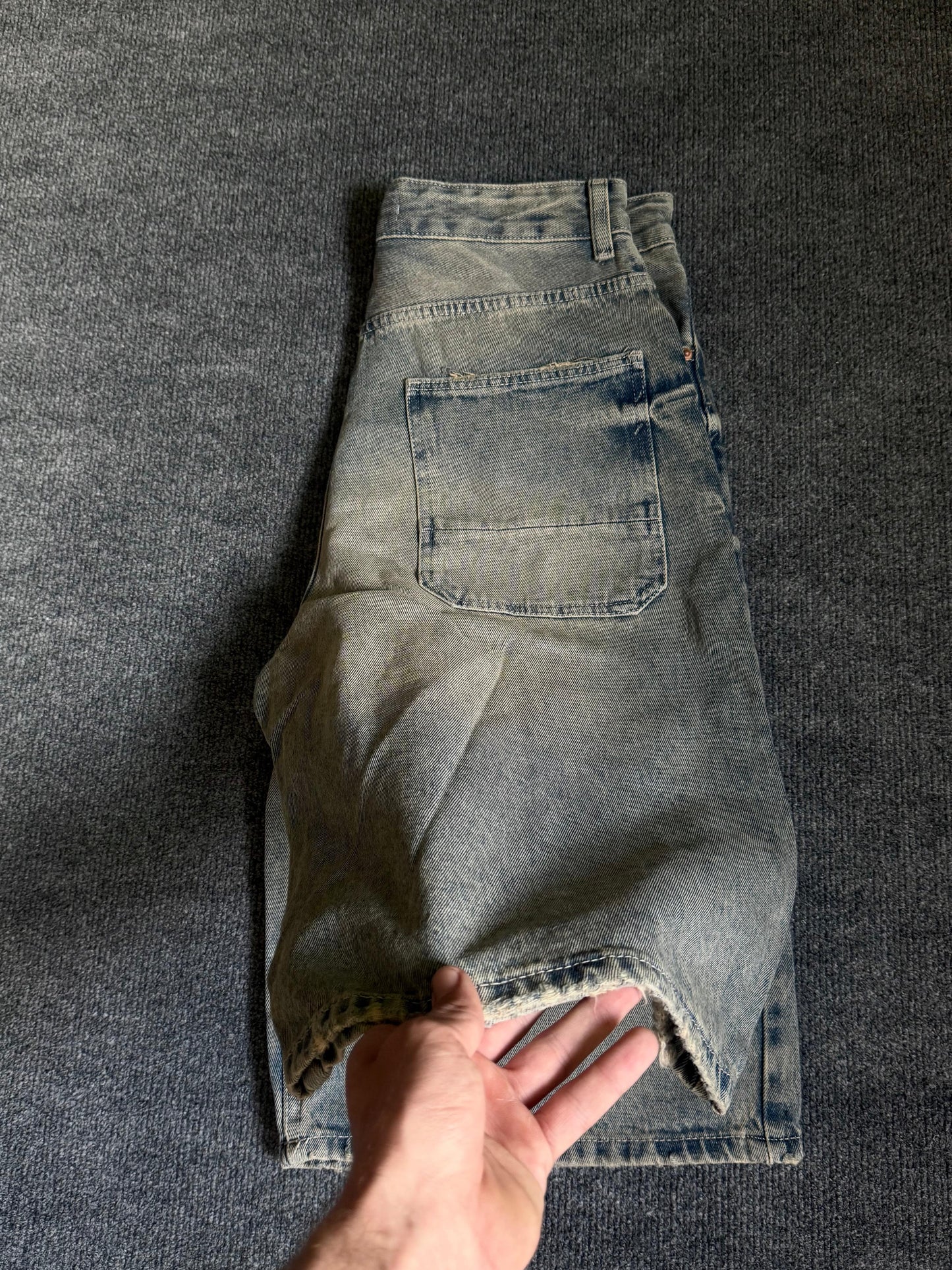 Short en jean baggy bleu délavé