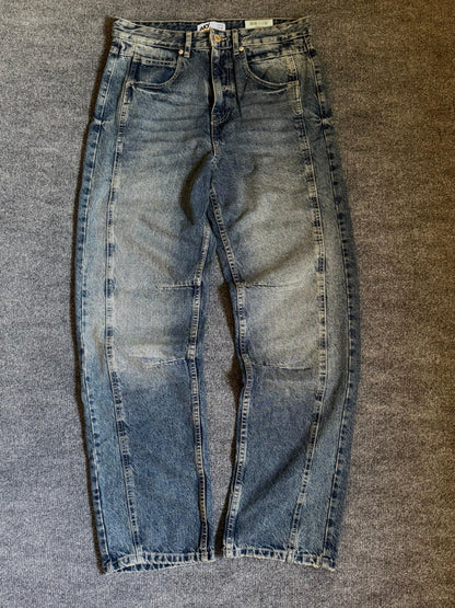 Jean bleu délavé droite (style vintage)
