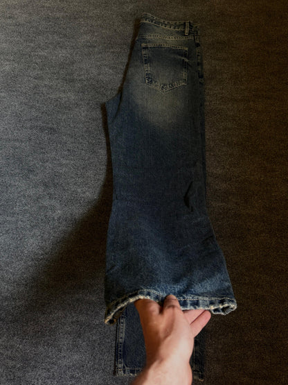 Jean bleu délavé droite (style vintage)