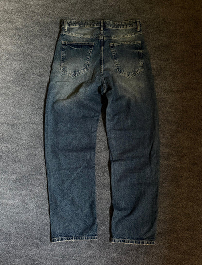 Jean bleu délavé droite (style vintage)