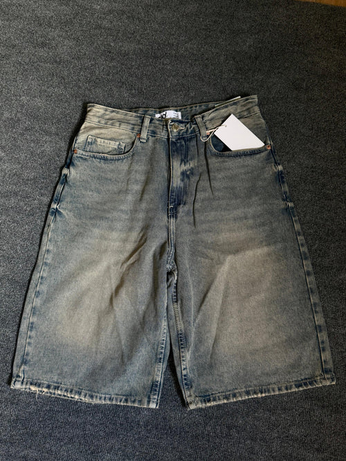 Short en jean baggy bleu délavé